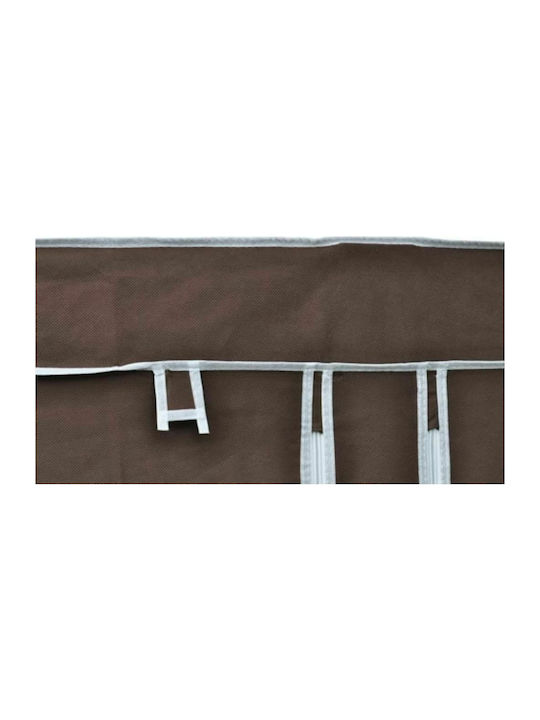 vidaXL Fabric Wardrobe with Zipper and Shelves in Brown Color 110x45x175cm