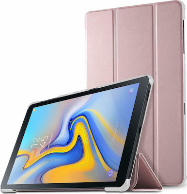 Tri-Fold Flip Cover Δερματίνης / Σιλικόνης Ροζ Χρυσό (Galaxy Tab A 10.5 2018)