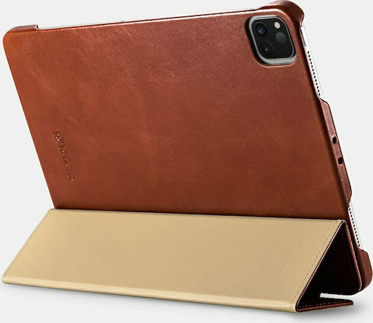 iCarer RID 718 Флип Капак Естествена Кожа Червена iPad Pro 2020 12,9"
