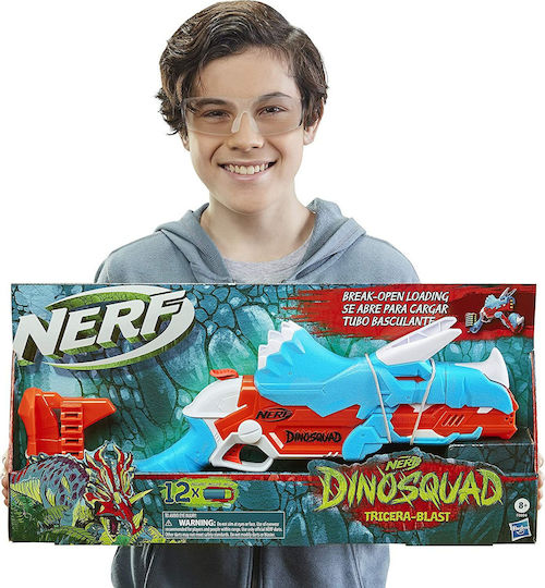 Nerf Launcher Dinosquad for 8+ years old years Tricerablast