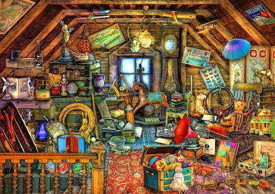 Hidden Object Attic Puzzle 2D 1500 Bucăți