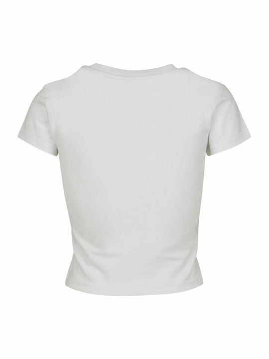 Κοντομάνικο Crop Top Λευκό