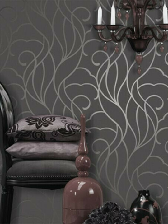 Wall Wallpaper Grey Lines Gray 1000x53cm