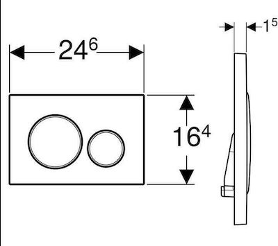 Geberit Sigma 20 Placă de scurgere pentru toalete Dual Flush 115.882.JQ.1