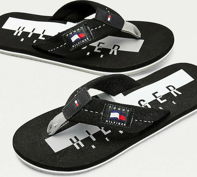 tommy hilfiger black flip flops