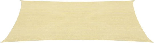 vidaXL Rectangular Shade Sail Beige With Hoop 3x6m 160gr/m² made of HDPE 160gr/m²