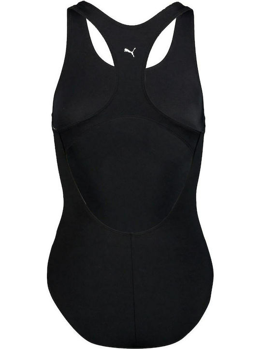 Puma Racer Athletic One-Piece Swimsuit with Padding Black