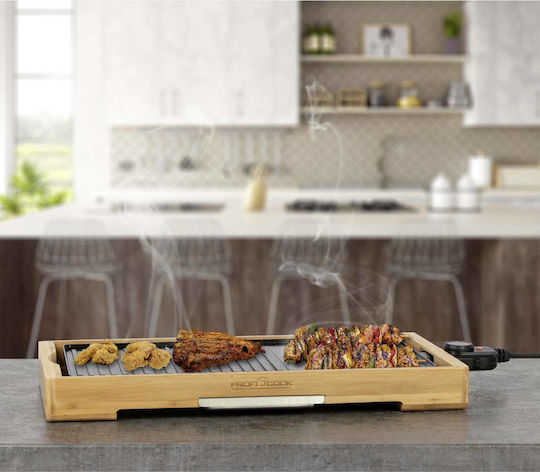 Profi Cook PC-TYG 1143 Teppanyaki Grillplatte mit einstellbarem Thermostat 2200W und Keramikbeschichtung 51x25cm