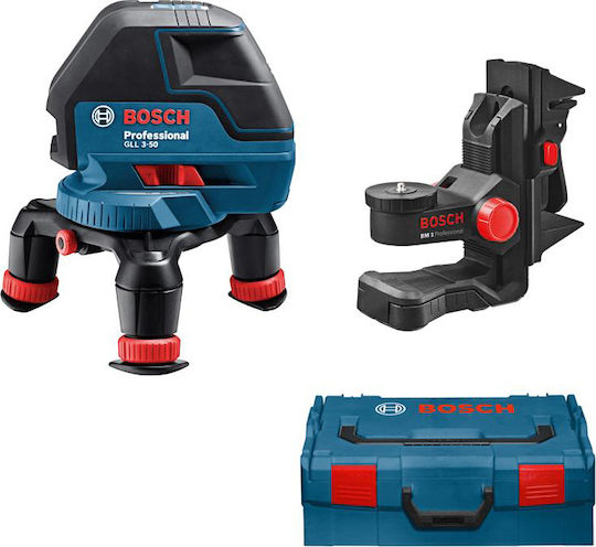 Bosch GLL 3-50 Самонивелиращо Линейно Лазерен нивелир Червен лъч 1.5V с Работен обхват 10м