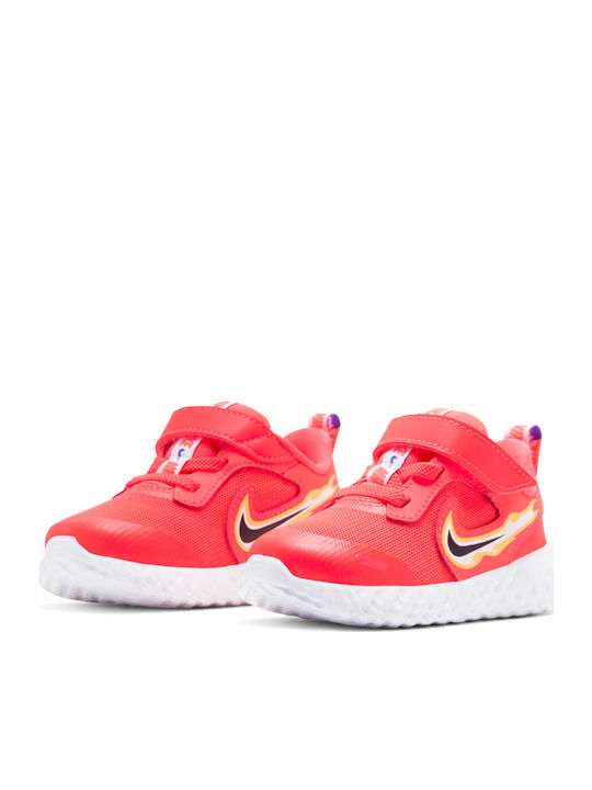 Revolution Revolution 5 TDV Kids Sports Shoes Running with Hoop & Loop Closure Laser Crimson / Opti Yellow / Laser Orange / Dark Smoke Grey