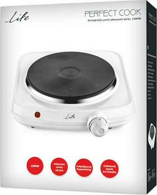 Life Perfect Cook Enamel Countertop Single Burner White