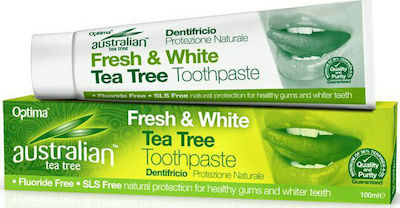 Optima Naturals Australian Tea-tree Fresh & White Toothpaste Fluoride Free for Plaque & Cavities 100ml