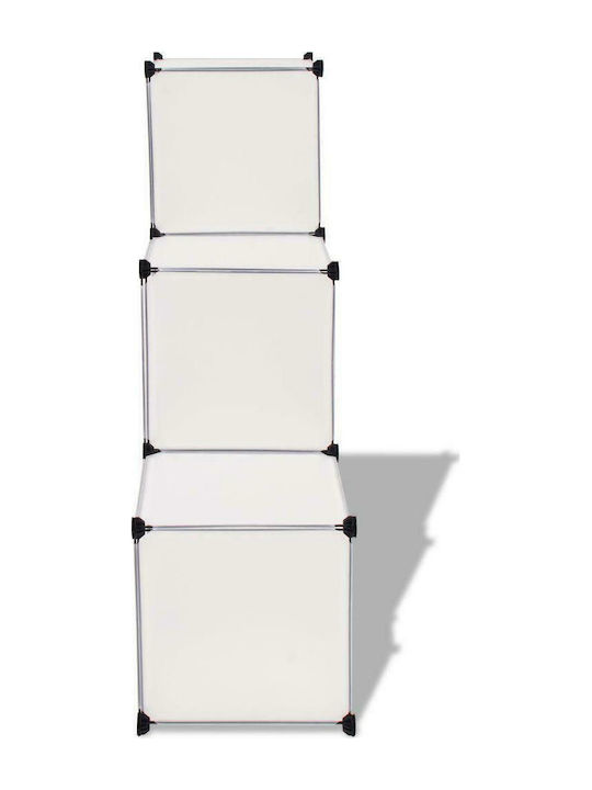 Plastic Shoe Organizer with 3 Shelves White 110x37x110cm