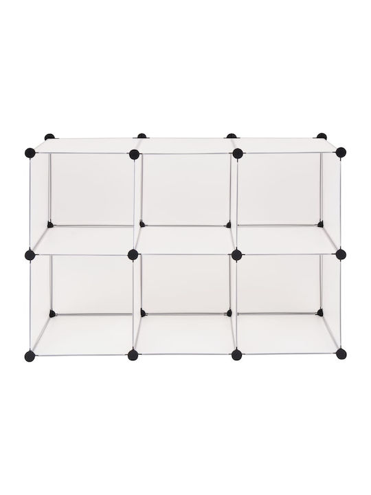 Plastică Suport pentru pantofi cu 3 Rafturi Albă L110xW37xH110cm
