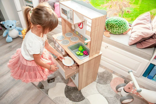 Ecotoys Kids Wooden Kitchen for 3+ Years 93.50 cm 15pcs