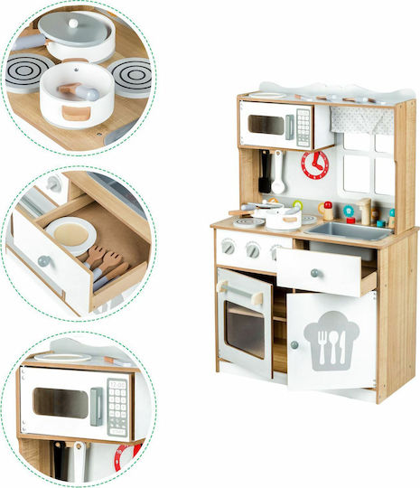 Ecotoys Kids Wooden Kitchen for 3+ Years 93.50 cm 15pcs