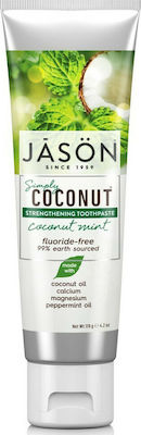 Jason Simply Coconut Strengthening Οδοντόκρεμα Χωρίς Φθόριο Coconut & Mint 119gr