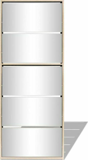 Suport pentru pantofi cu 5 Rafturi Albă L63xW17xH169.5cm
