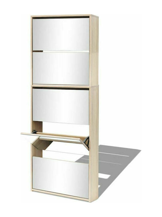 Suport pentru pantofi cu 5 Rafturi Albă L63xW17xH169.5cm