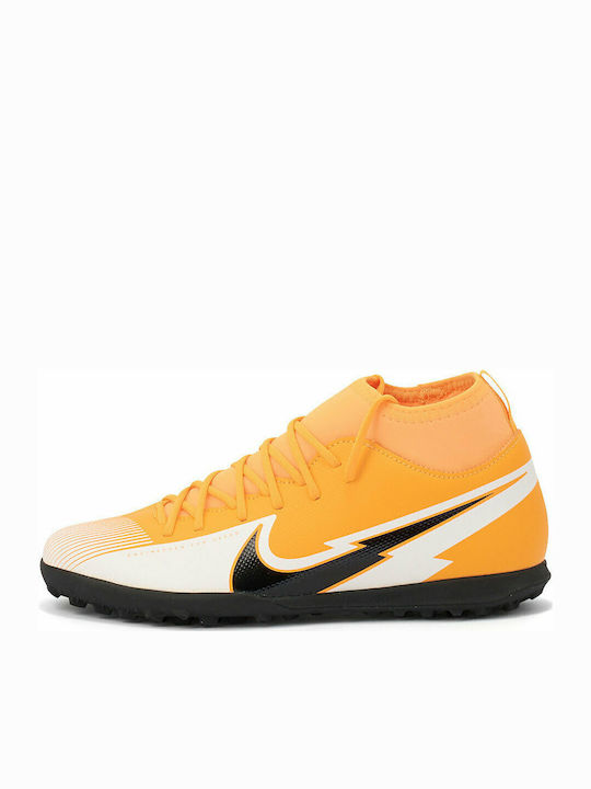 Superfly 7 Club TF Kids Turf Soccer Shoes with Sock Yellow