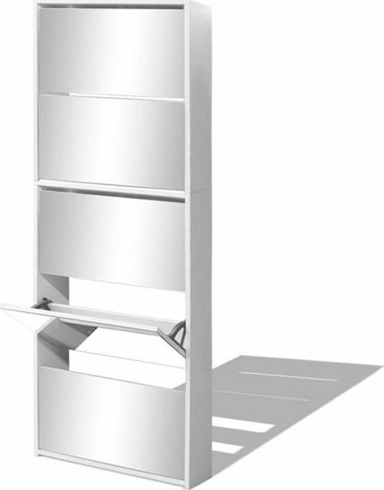 Suport pentru pantofi cu 5 Rafturi Albă L63xW17xH169.5cm