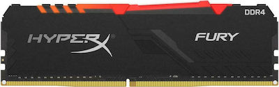 HyperX Fury RGB 8ГБ DDR4 RAM с Скорост 3600 за Настолен компютър