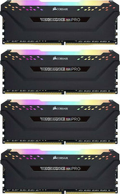 Corsair Vengeance RGB Pro 64GB DDR4 RAM cu 4 module (4x16GB) și Viteză 3200 pentru Desktop