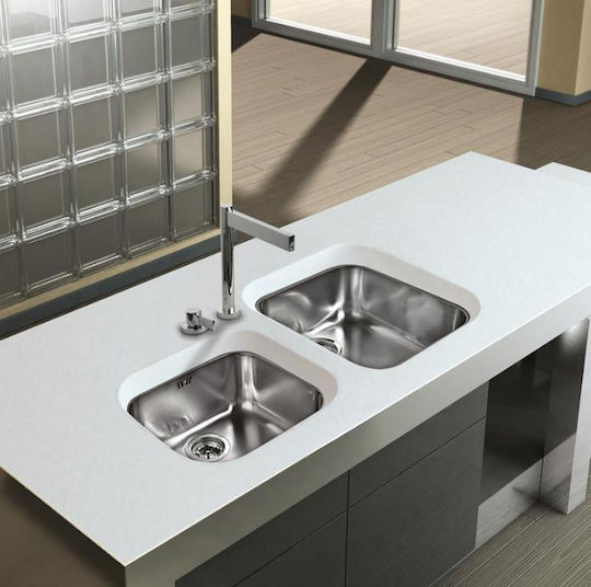Apell 8445 Υποκαθήμενος Νεροχύτης Inox Σατινέ Μ47xΠ42cm Ασημί