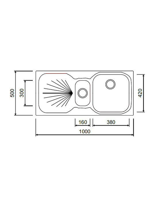 Macart Suter Ocean-100 Drop-In Sink Right Inox Satin W100xD50cm Silver