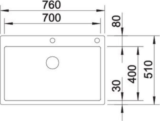 Blanco Claron 700-IF/A Durinox (PushControl) 523394 Вграден монтаж Мивка Inox Сатен Ш76xД51см Сребрист
