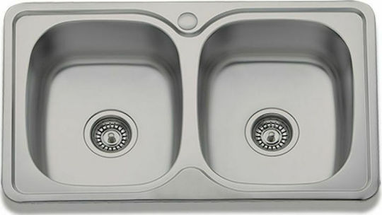 Gloria Micro-Due Drop-In Inox Μ78xΠ45см сребърен Gloria Micro-Due Drop-In Inox Μ78xΠ45см сребърен