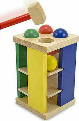 Melissa & Doug Hammer Toy Pound and Roll Tower Toy made of Wood for 24++ Months