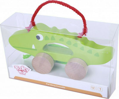 Tooky Toys Slide Toy Κροκόδειλος Συρόμενος made of Wood for 12++ Months