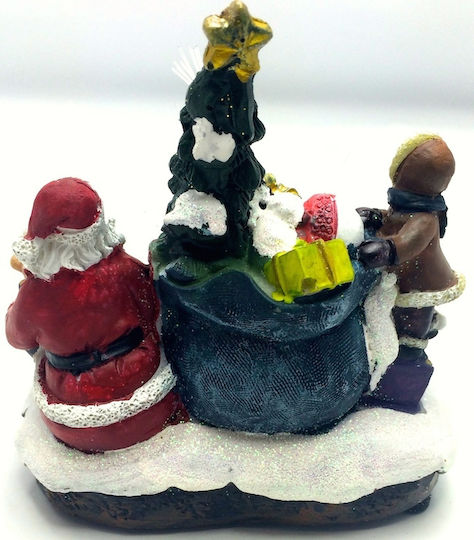 SP Souliotis Illuminated Christmas Plastic Figure Height 12cm Santa Claus