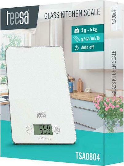 Teesa TSA0804 Дигитална Кухненска Везна До 5кг Бяла