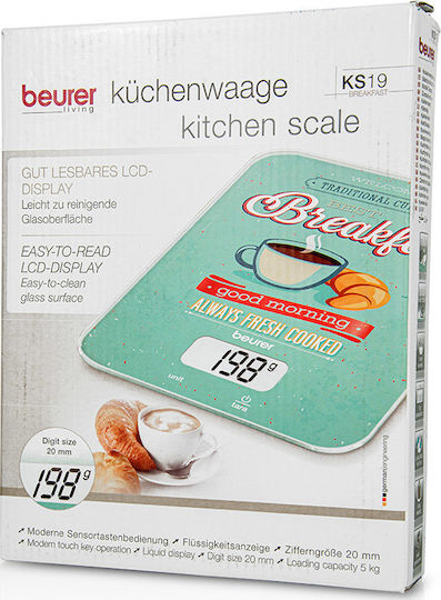 Beurer KS 19 Ψηφιακή Ζυγαριά Κουζίνας έως 5kg Breakfast
