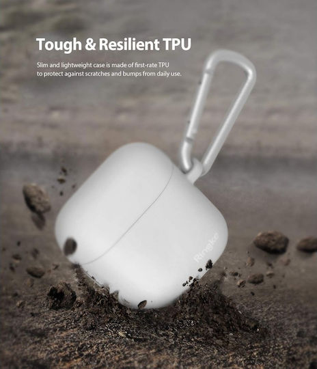 Ringke High Grade TPU Калъф с кука в Бял цвят за Apple AirPods 1 / AirPods 2