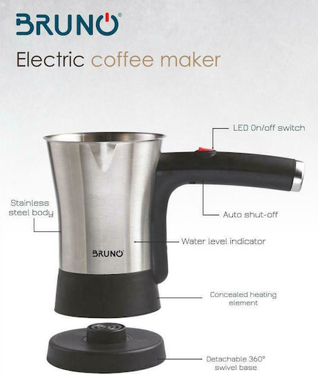 Bruno Elektrische griechische Kaffeekanne 800W με Χωρητικότητα 300ml