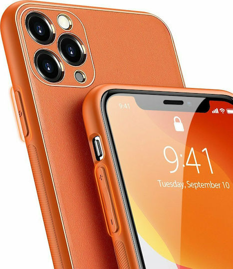 Dux Ducis Yolo Series Back Cover Synthetic Leather Orange (iPhone 12 / 12 Pro)
