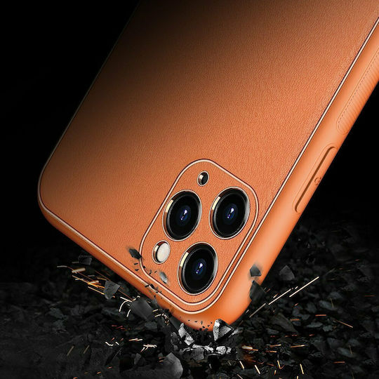 Dux Ducis Yolo Series Back Cover Synthetic Leather Orange (iPhone 12 / 12 Pro)