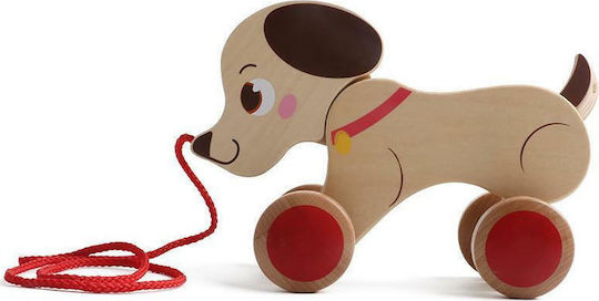 iwood Pull-Along Toy Pull Along Dog made of Wood for 12++ Months