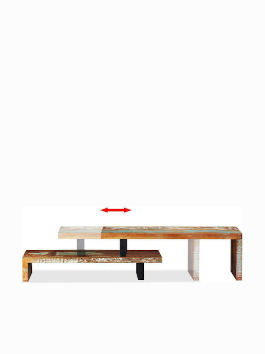 TV Stand Made of Solid Wood Beige L115xD30xH40cm