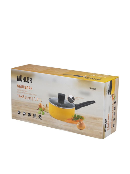 Muhler Mycolor Κατσαρολάκι Γάλακτος από Αλουμίνιο 1.5lt / 16cm