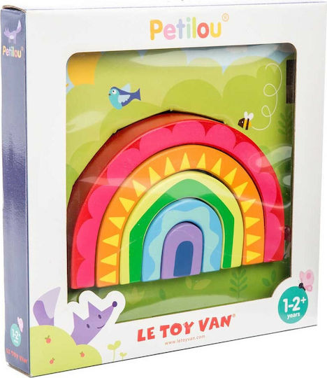Le Toy Van Παιχνίδι Στοίβαξης Παζλ Τούνελ Rainbow από Ξύλο για 12+ Μηνών