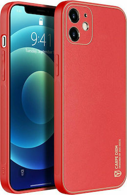 Dux Ducis Yolo Series Umschlag Rückseite Synthetisches Leder Rot (iPhone 12 / 12 Pro) 02430