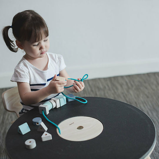 Plan Toys Lacing Toy Beads Geometric Shapes made of Wood for 24++ Months