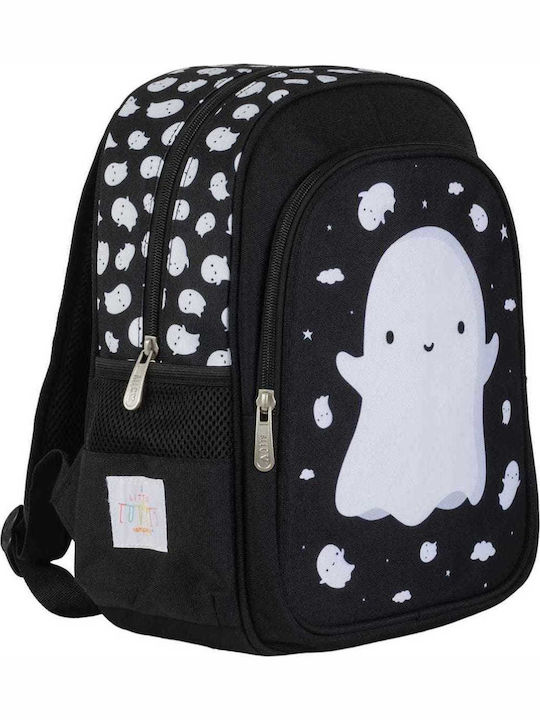 A Little Lovely Company White Ghost Schulranzen Rucksack Kindergarten in Schwarz Farbe 13Es