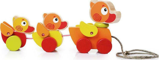 Cubika Pull-Along Toy Push & Pull Duck made of Wood for 6++ Months