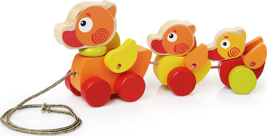 Cubika Pull-Along Toy Push & Pull Duck made of Wood for 6++ Months