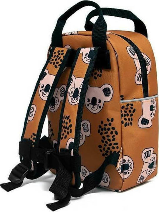 Petit Monkey Koala Σχολική Τσάντα Πλάτης Νηπιαγωγείου Καφέ με Θήκη για Παγούρι